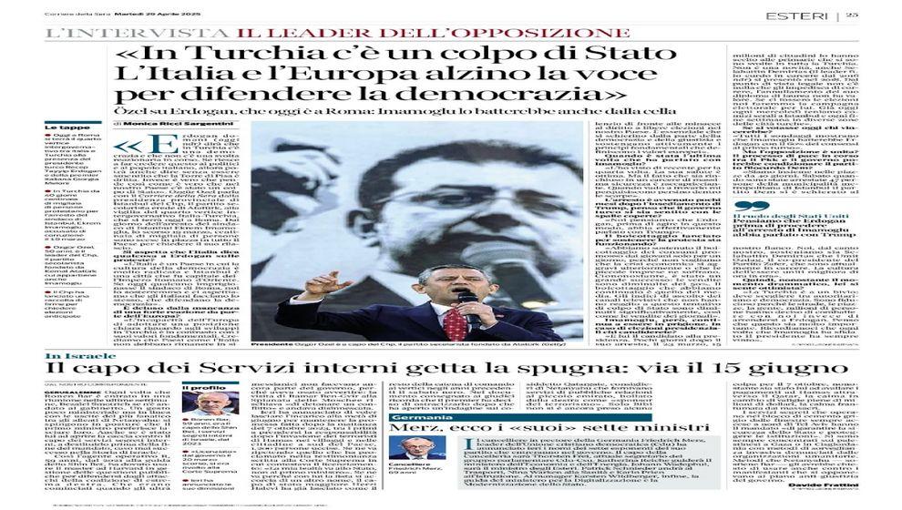 Erdoğan'ı İtalya'da bu manşet karşıladı