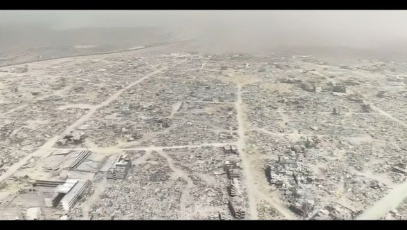 Soykırımcı İsrail, Gazze'nin büyük bölümünü dümdüz etti