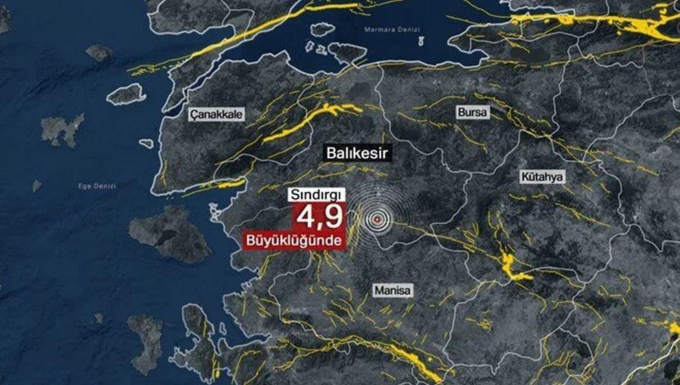 Balıkesir'de peş peşe depremler... Sındırgı'da 4,9 büyüklüğünde deprem