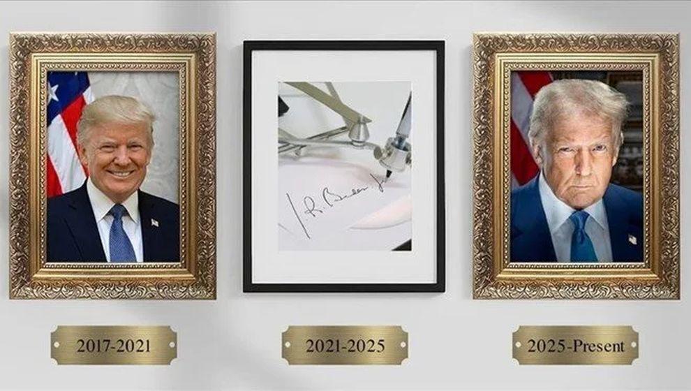 Trump'ın Biden'dan intikamı. Beyaz Saray'a Biden'ın fotosu yerine otomatik kalem koydu