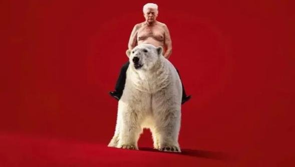 Trump, kutup ayısı üstünde