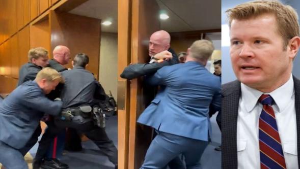 Polis, Kongre'de Trump'ı protesto eden eski askerin kolunu kırdı